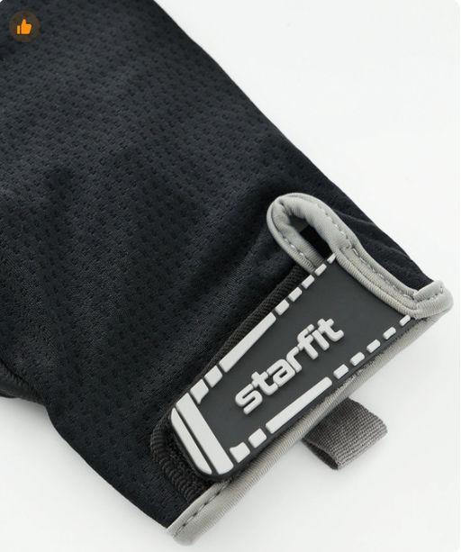 Перчатки для фитнеса STARFIT WG-203, черный/серый  фото 3