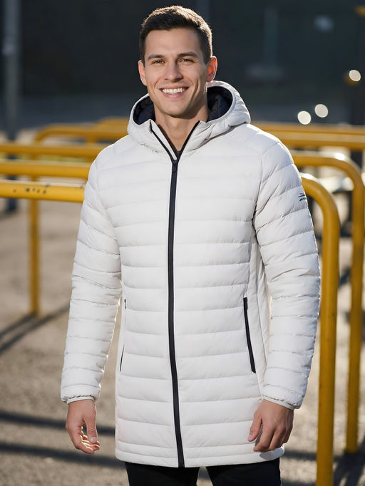 Куртка мужская удлинённая стёганая с капюшоном и графеновой подкладкой утеплитель тинсулейт - Valianly фото 96