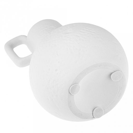 Ваза керамическая "Кувшин" 950мл, д13см h19,3см, горло - 4,5х4,2см, матовая, фактурная глазурь, цвет - белый, в коробке (Китай)