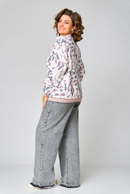 Бомбер Swallow 789 черный+принт леопард  фото 32