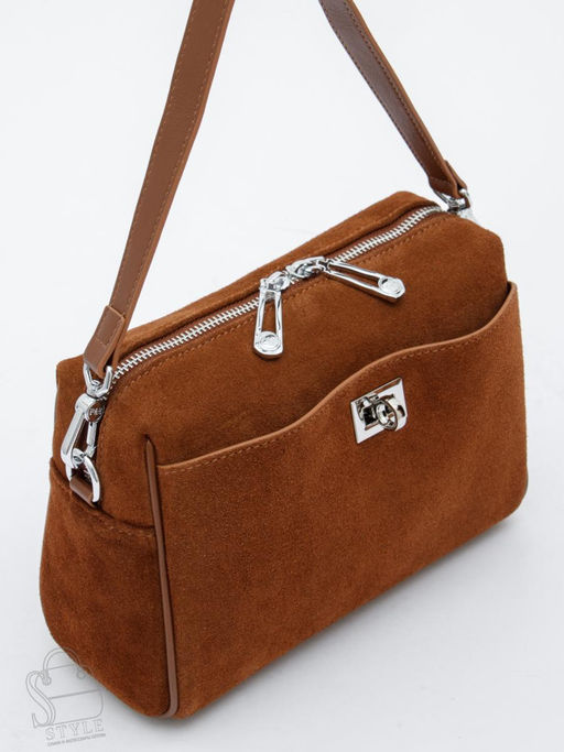 Сумка женская кожаная 6169Q brown Polina&Eiterou