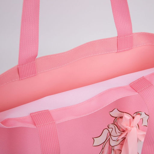 Сумка шопер Пуанты, 35 х 0,5 х 40 см, с лентой, цвет розовый - Nazamok фото 5