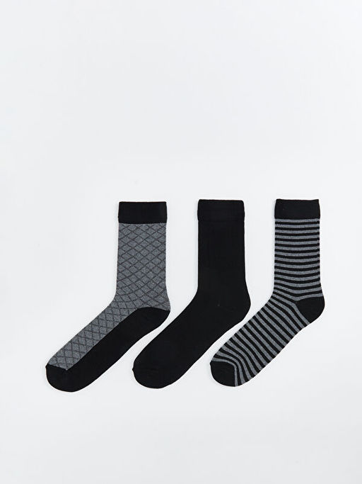 Desenli Erkek Soket ?orap 3l?