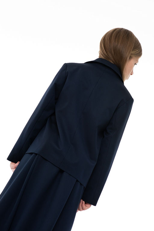 Синий школьный пиджак для девочек Mooriposh, модель 0717