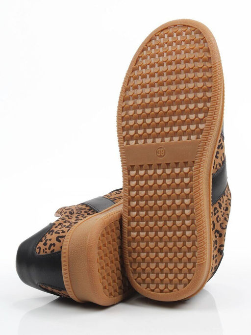 03-YH503-1 BLACK/LEOPARD Кроссовки женские (натуральная кожа, натуральная замша) - Фабричный китай фото 11