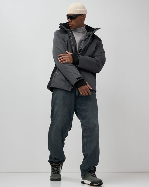 Горнолыжная куртка мужская зимняя темно-серого цвета 7611TC - Mtforce фото 9