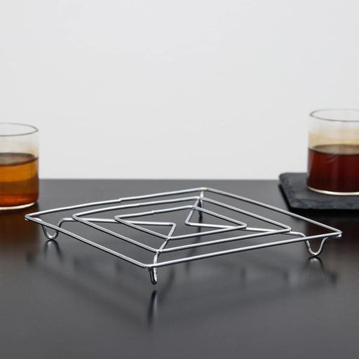 Подставка под горячее на ножках Доляна «Квадрат», 14×14×2 см, хром