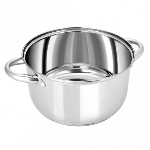 Кастрюля из нержавеющей стали "Greta" 1,0л, д11,3см, h7,5см, s0,4см, дно s1,3см, стеклянная крышка, цветная коробка, "Appetite" (Китай)