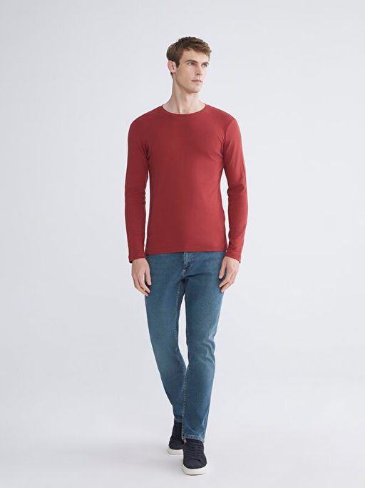 Bisiklet Yaka Basic Uzun Kollu Erkek Ti??rt