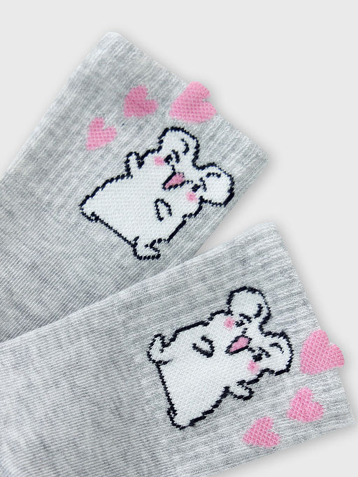 Цена за 5 пар! Носки детские бежевые с рисунком в виде мышки - Mark formelle фото 8