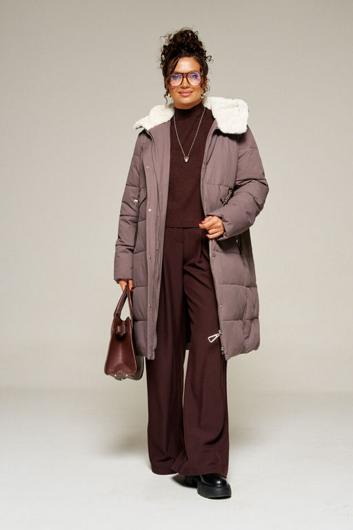 Пальто Beautiful Free 8019 дымчато-лиловый