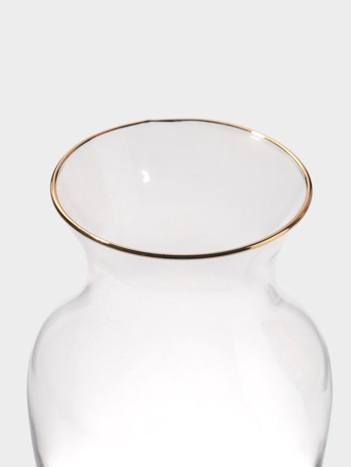 Ваза стекло настольная "Миа" 20х10,5 см, прозрачно-золотой