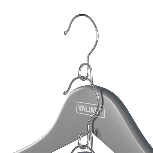 VAL JB-16614S10 Вешалка дер., 44.5*23*1.2см, набор10шт., c перекл.,крюч.д/экон.места, JAPANESE BLACK, шт - Valiant фото 2