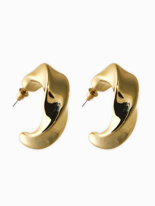 Цена за 2 шт. Серьги-кольца "Перекрученые", d=3см, цвет золото