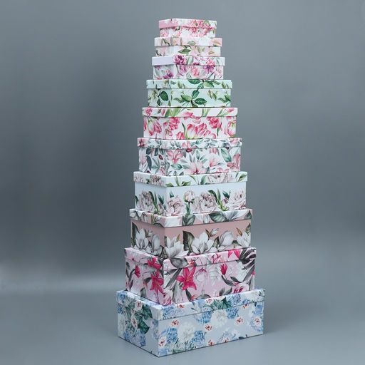 Набор подарочных коробок 10 в 1 Цветочный сад, 12 7 4 - 32.5 20 12.5 см - Дарите счастье фото 9