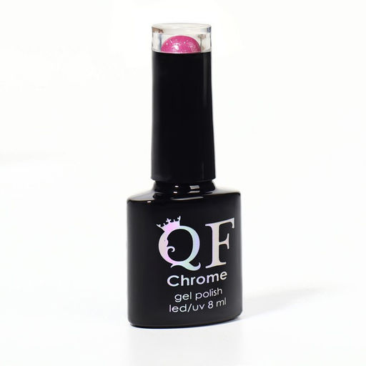 Гель лак для ногтей, CHROME, шиммерный, 3-х фазный, 8мл, LED/UV, цвет ярко-розовый (017) - Queen fair фото 10