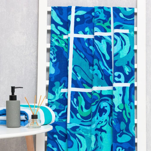 Полотенце LoveLife Морские узоры 70х140 см, велюр/махра 340гр/м2, 100% хлопок