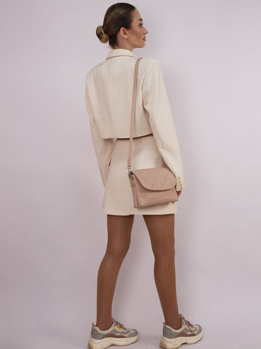 LACCOMA сумка Катрин-Л815-пудровый эко кожа хлопок