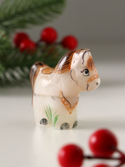 Сувенир Лошадка Селена, 6х5,5 см, селенит
