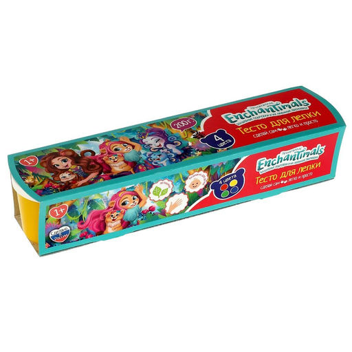Тесто для лепки Мульти Арт "Enchantimals" 4цв. по 50гр. (PD4-EN, 340653)