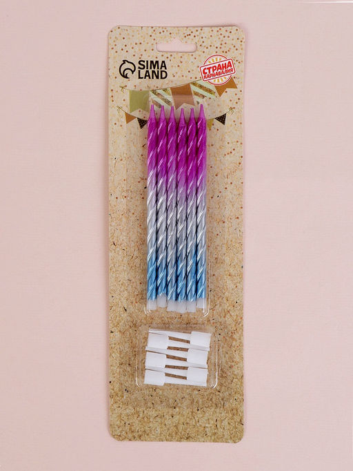 Цена за 2 шт. Свечи для торта Высокая спираль, 6 шт. - Страна карнавалия фото 5