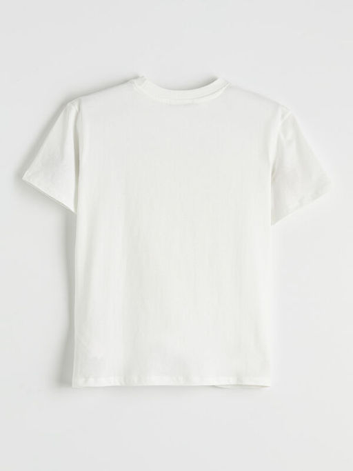 Bisiklet Yaka Bask?l? Kad?n Ti??rt