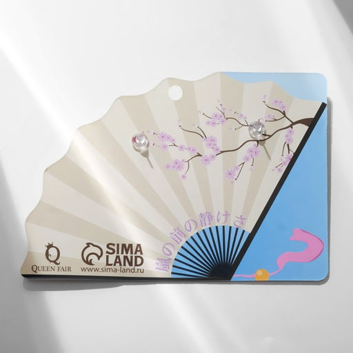 Серьги Япония сакура и овалы, цветные в серебре - Queen fair фото 4