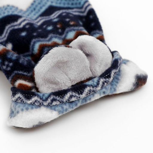 Шапка-капор зимняя для собак, L-XL (ДС 26-28 см, ОМ 34-36 см), микс - Пижон фото 7