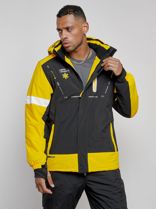Горнолыжный костюм мужской зимний желтого цвета 6313J - Leifensh фото 6