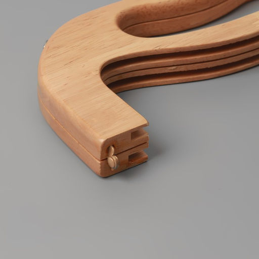 Ручка-фермуар для сумки, деревянная, на магнитах, с креплением, 27×12×2.5 см, бежевая