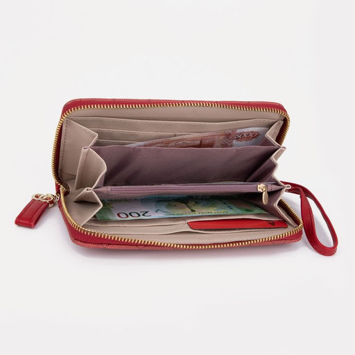 Кошелёк на молнии, цвет красный - Simaland фото 4