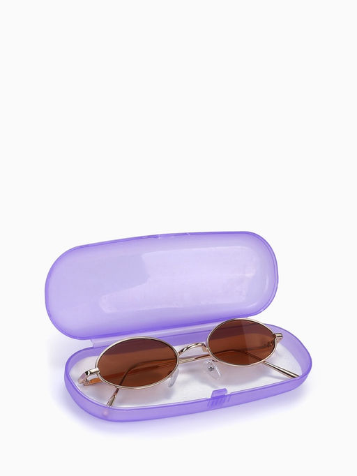 Цена за 2 шт. Футляр для очков на хлопушке, однотонный, размер 16×3.5×5.5 см, полупрозрачный/МИКС