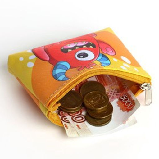 Цена за 2 шт. Кошелёк детский на молнии «Монстр оранжевый», 11×8.5 см