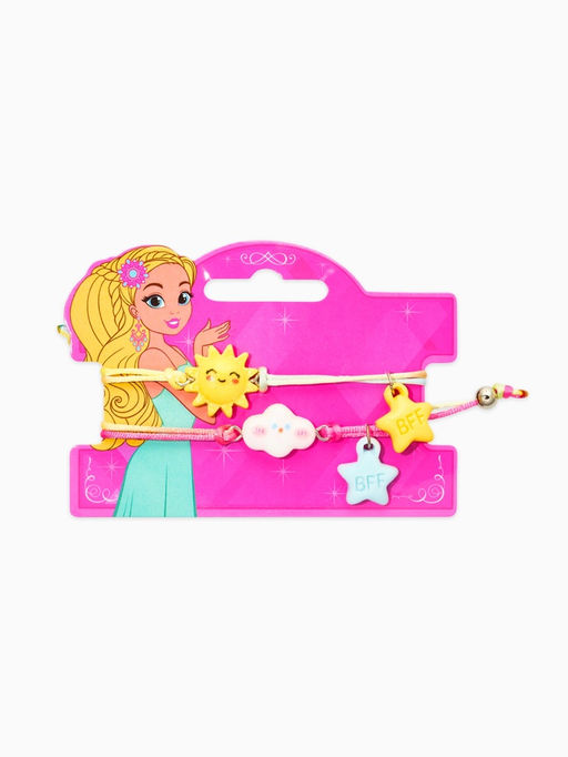 Цена за 2 шт. Браслеты детские парные «Выбражулька. Неразлучники. Солнце и Облако», разноцветный