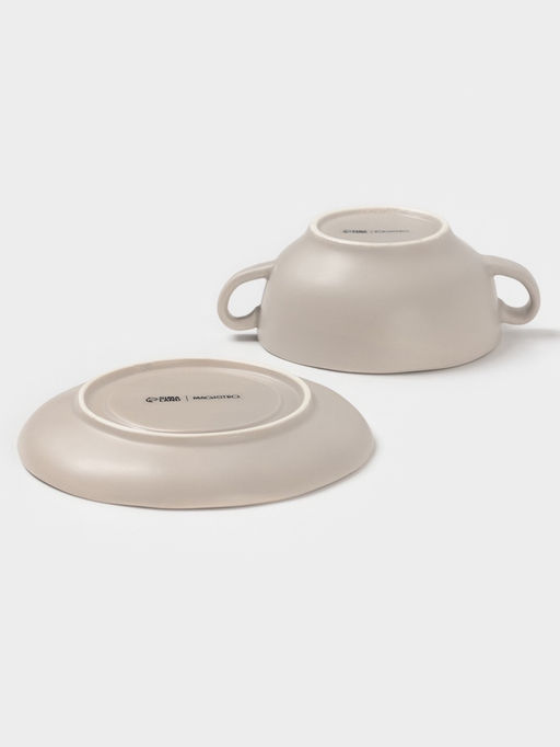 Бульонница с блюдцем Magistro Potter, 255 мл, фарфор, светло-серая  фото 17