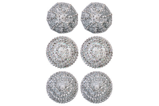 Набор 6 новогодних шаров 9,5*9,5 см Серебряный узор - Elan gallery фото 11