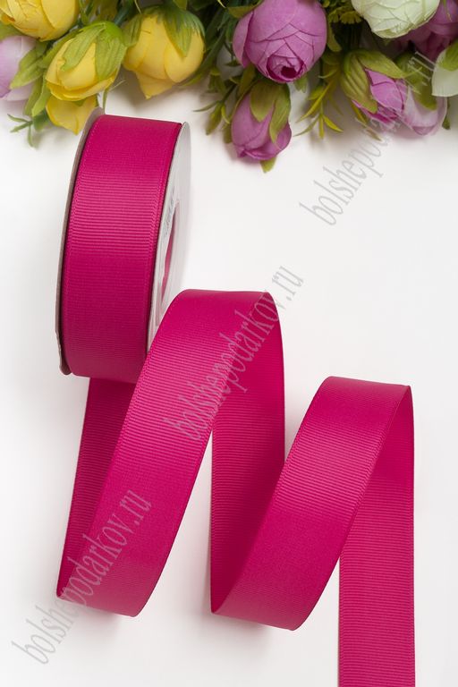 Лента репсовая 2,5 см*20 ярд 1 сорт (фукси №27) SF-1348 - No name фото 2
