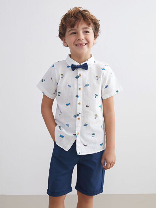 Papyonlu Erkek ?ocuk G?mlek ve ?ort 2li