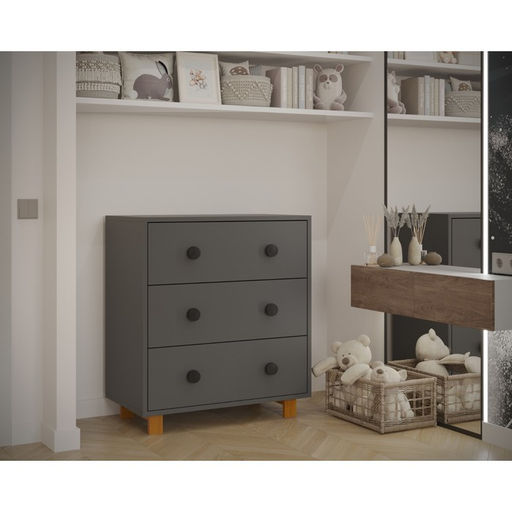 Комод пеленальный ИНКАНТО PAPI Lux 800/3, графит/бук - Simaland фото 6