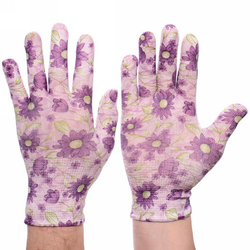 Цена за 5 шт. Перчатки нейлоновые "Лайт-Маргаритки" 8 р-р б/блистера