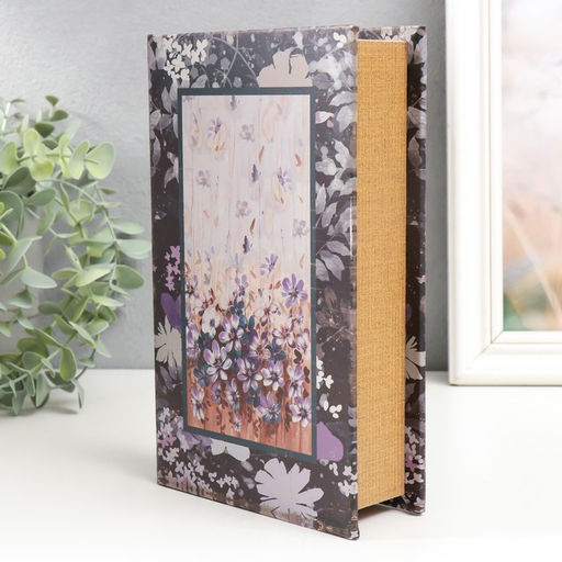 Шкатулка книга - сейф «Садовые цветы», дерево, искусственная кожа, 21×13×5 см