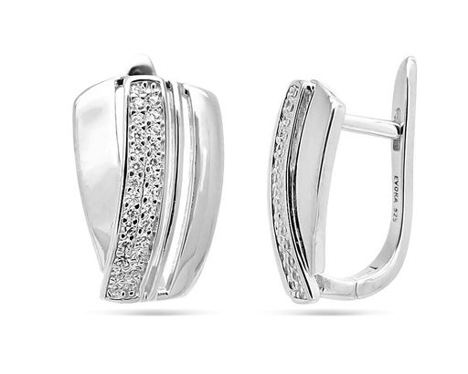 Серьги из серебра куб.циркон., МЦВА145