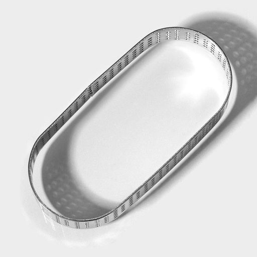Форма для выпечки Доляна «Овал», 3.5×8×2 см, перфорированная, серебристая