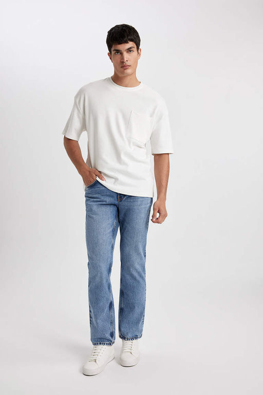 Джинсовые брюки прямого кроя Wiser с нормальной посадкой и нормальной талией - Defacto фото 3