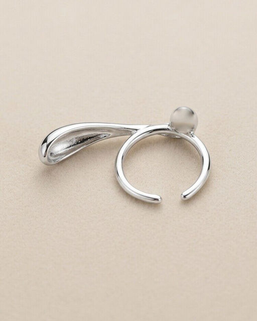 Кольцо с белым серебрением