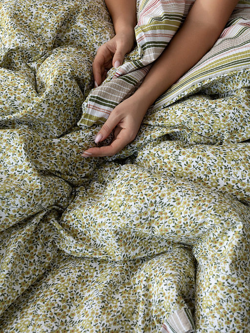 Комплект постельного белья 2-спальный зеленый бязь - Denastia фото 2