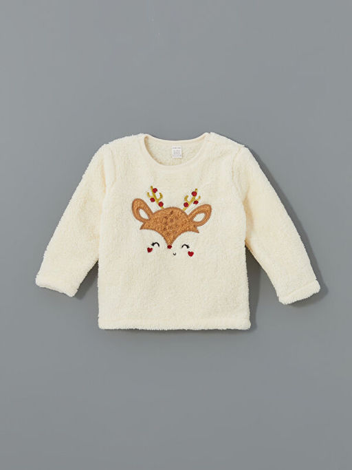 Bisiklet Yaka Bask?l? K?z Bebek Pijama Tak?m - Waikiki фото 2