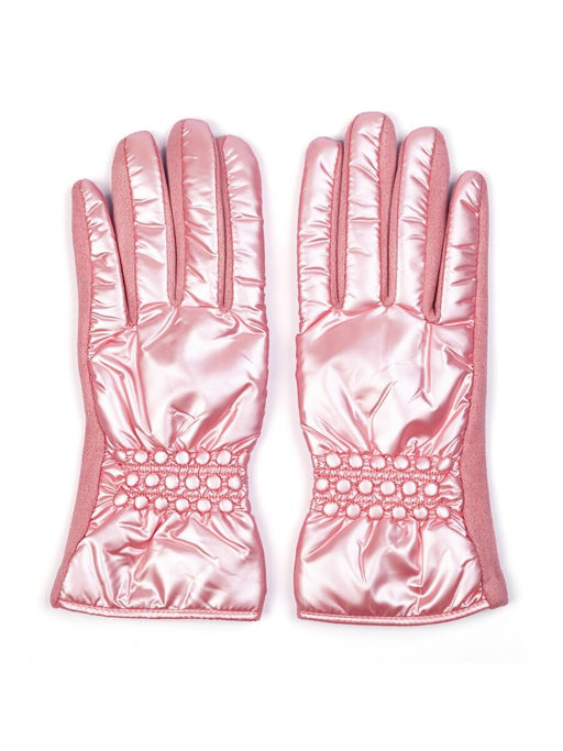Перчатки нежно розового цвета из полиэстера