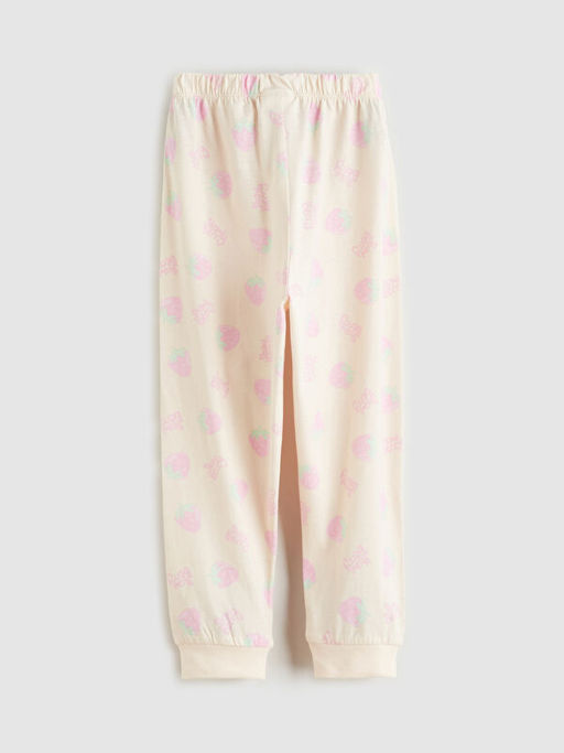 Uzun Kollu Bask?l? K?z ?ocuk Pijama Tak?m?