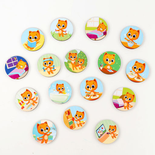 Развивающая игра «Часы. Учим время», 16 карточек, 16 фишек